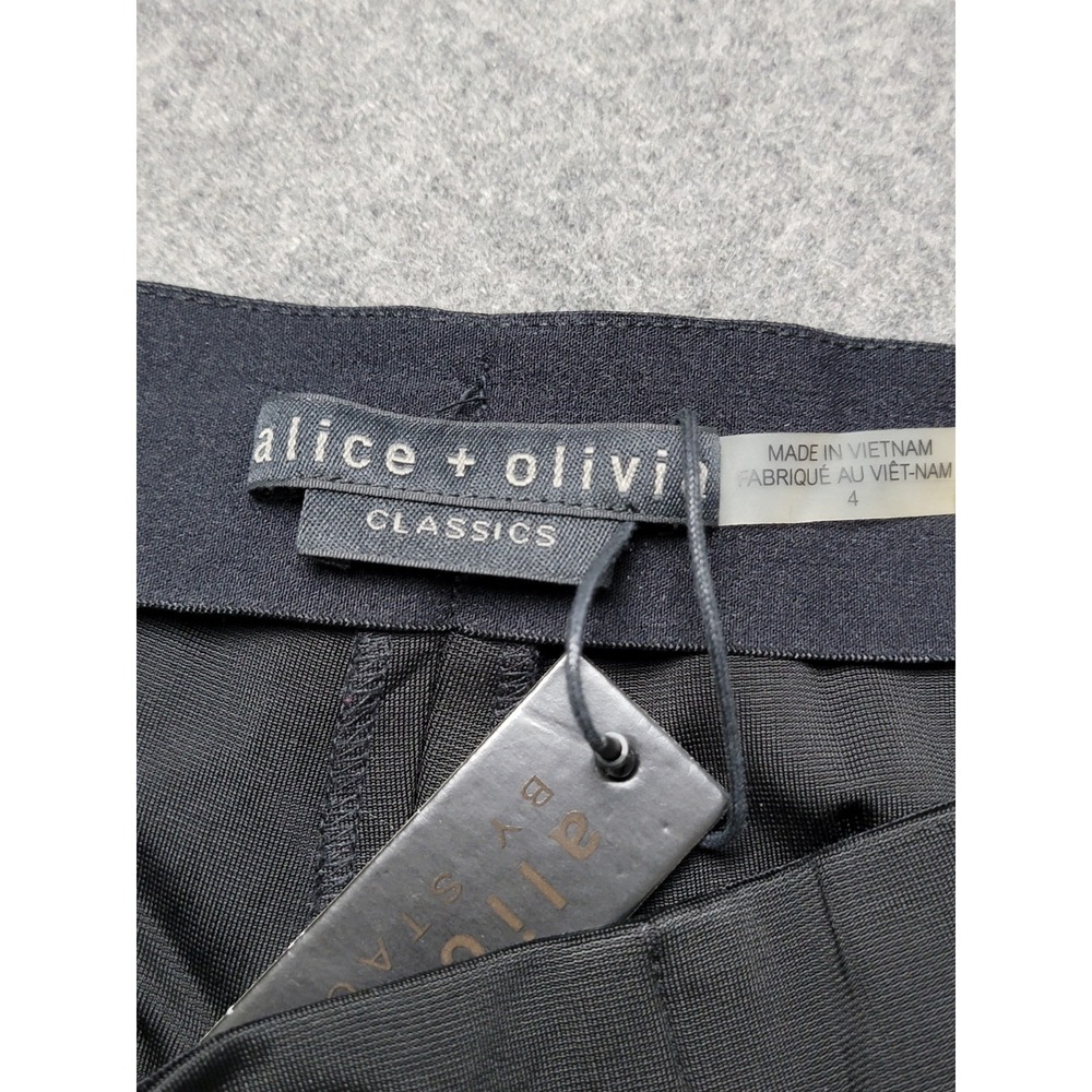 Alice + Olivia Women's Flare Dress Pants Size 4 Black NWT Stretch - Picture 2 of 13